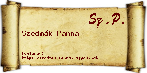 Szedmák Panna névjegykártya